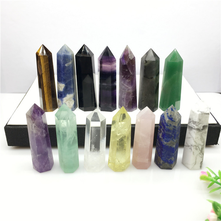 Natural crystal point towers wholesale bulk reiki mixed crystals healing stones tower for gifts