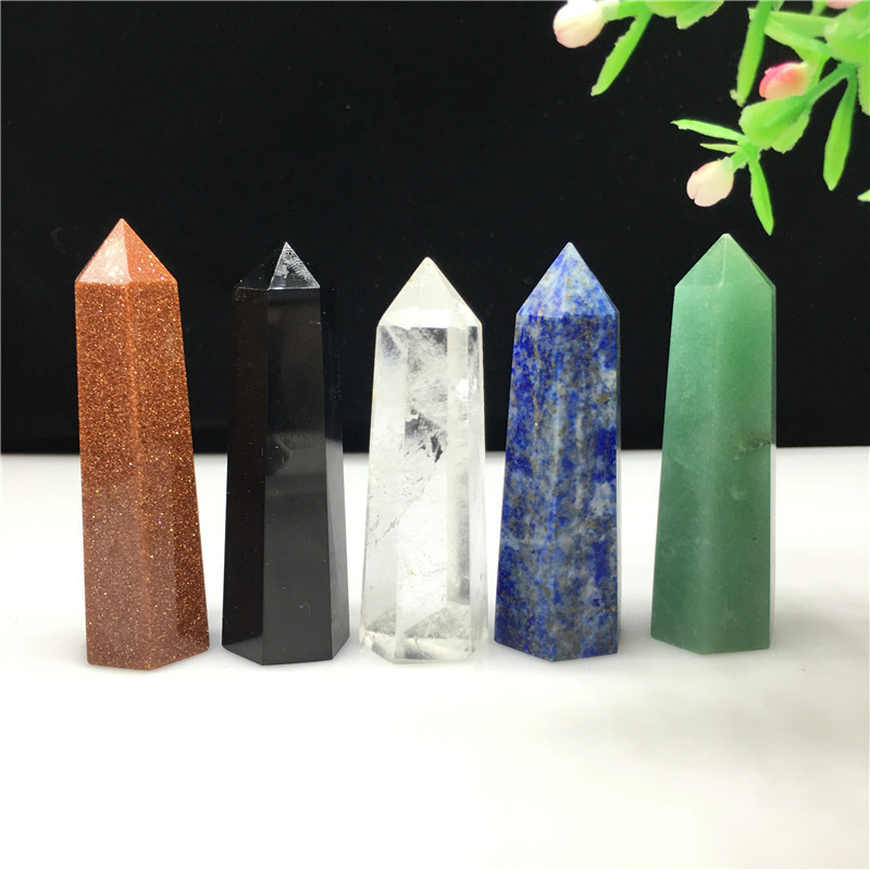 Wholesale bulk 6-10 cm reiki gemstone crystal point wand natural healing mixed crystal tower for Fengshui