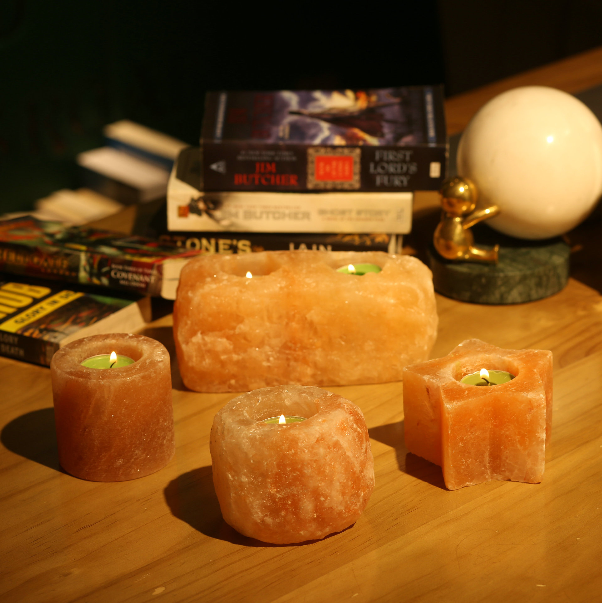 High quality natural candlestick crystal folk crafts rough lighthouse shape himalayan salt candle holders for gifts