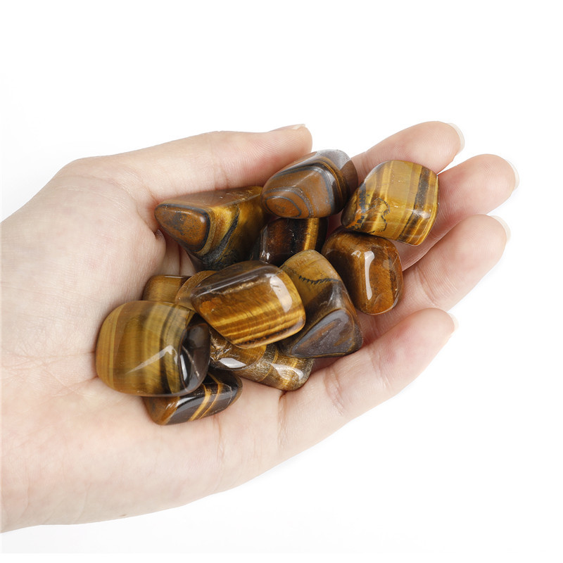 Natural polished tiger's eye gem wholesale bulk crystal healing golden tiger's eye gravel tumbled stone for decoration