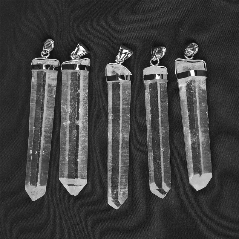 Wholesale Reiki Clear Crystal Jewelry Pendant Gifts Healing Natural White Crystal Tower Point Pendant For Sale