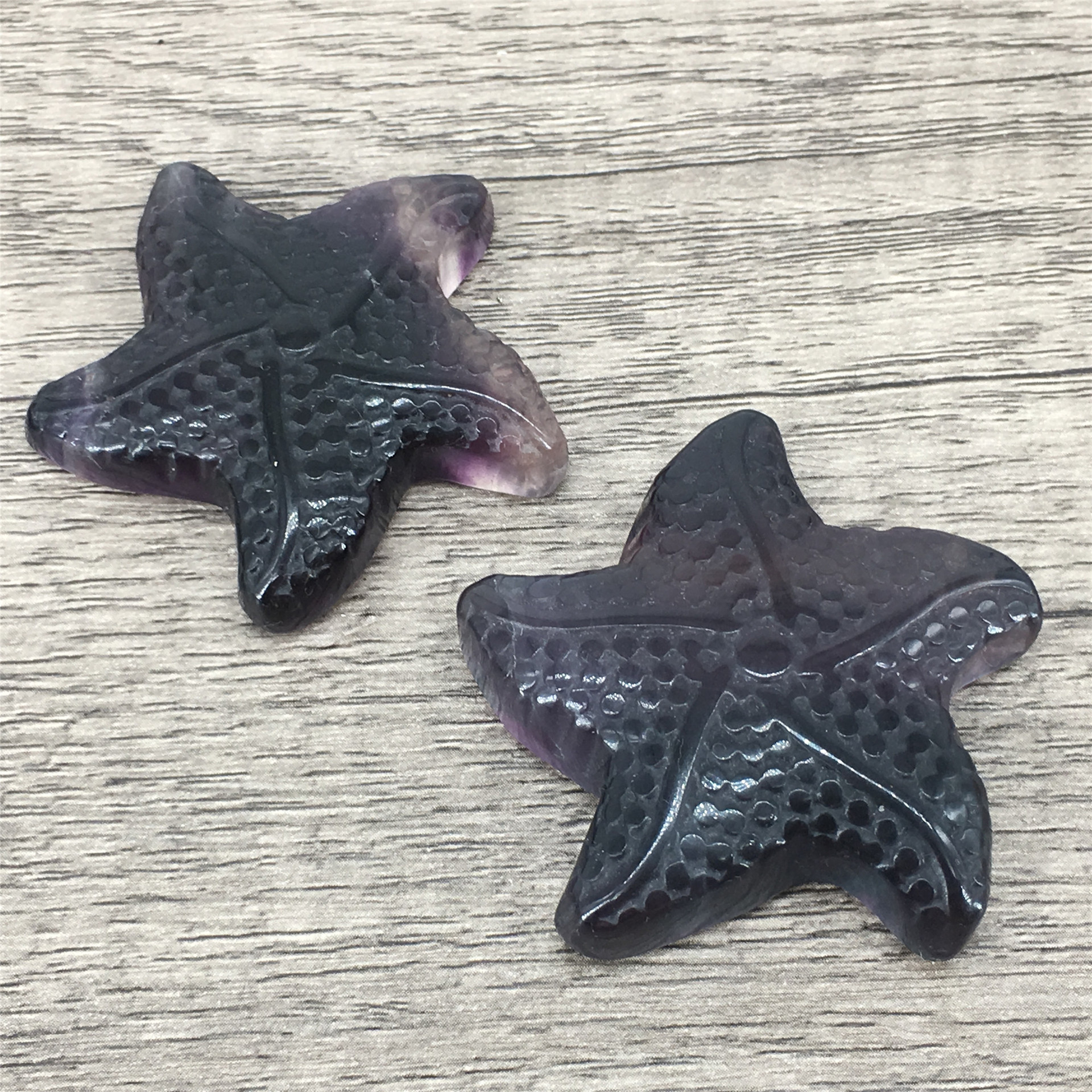 High quality wholesale hand carved crystal animal natural healing fluorite starfish crystal carving crafts for decoration